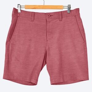 Travis Mathew Chino Golf Shorts Mens 32 Pink‎ 8" Inseam Casual Lightweight